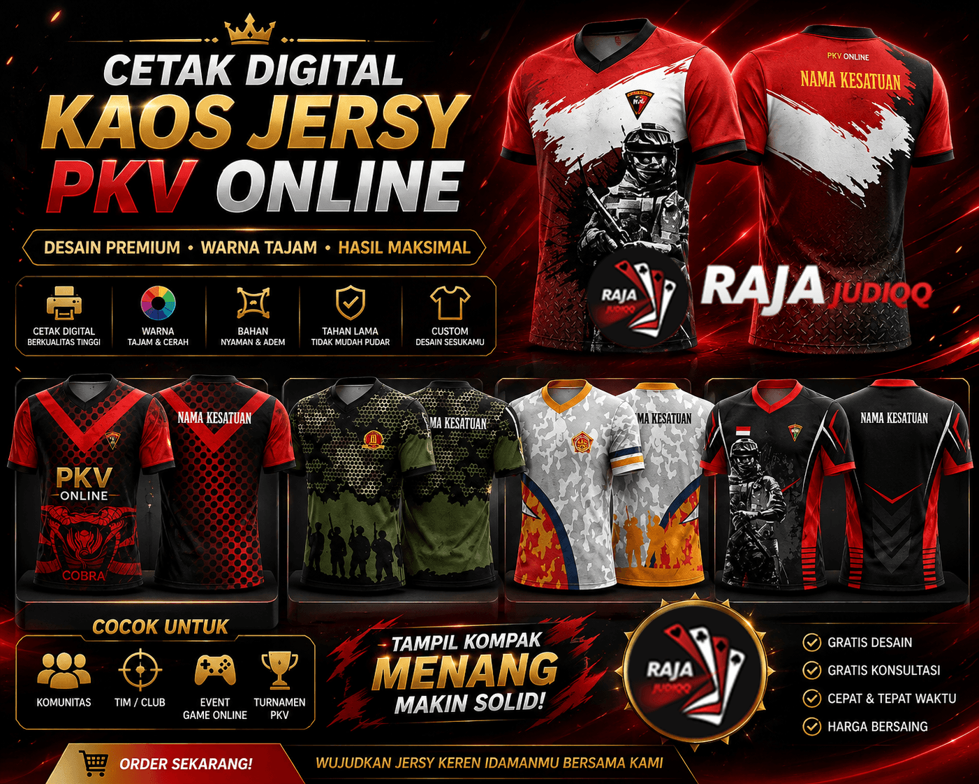 Cetak Digital Kaos Jersy PKV Online